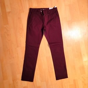Boys Burgundy Khaki Style Pants